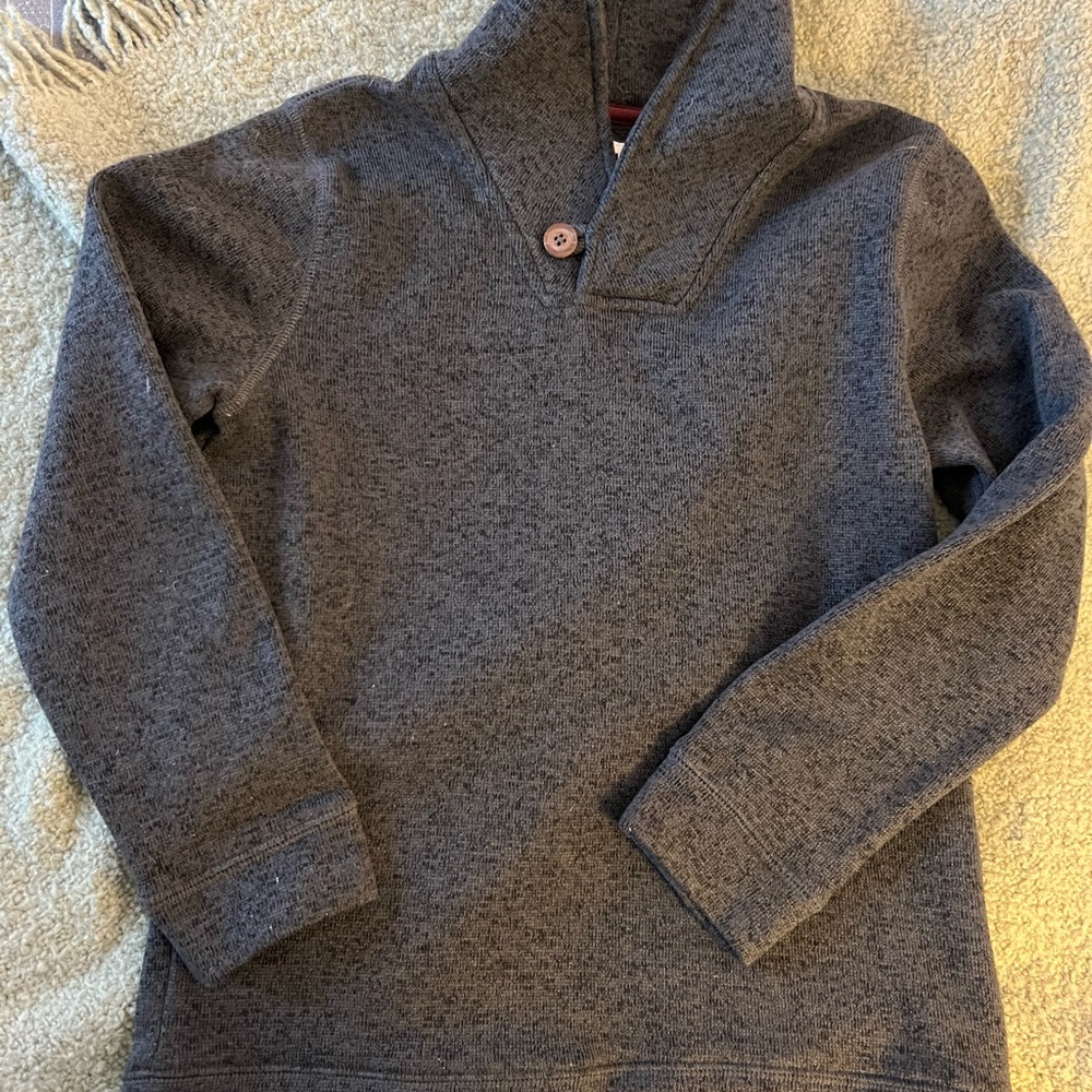 Boy’s Cowl Neck Gray Shirt with Button Collar